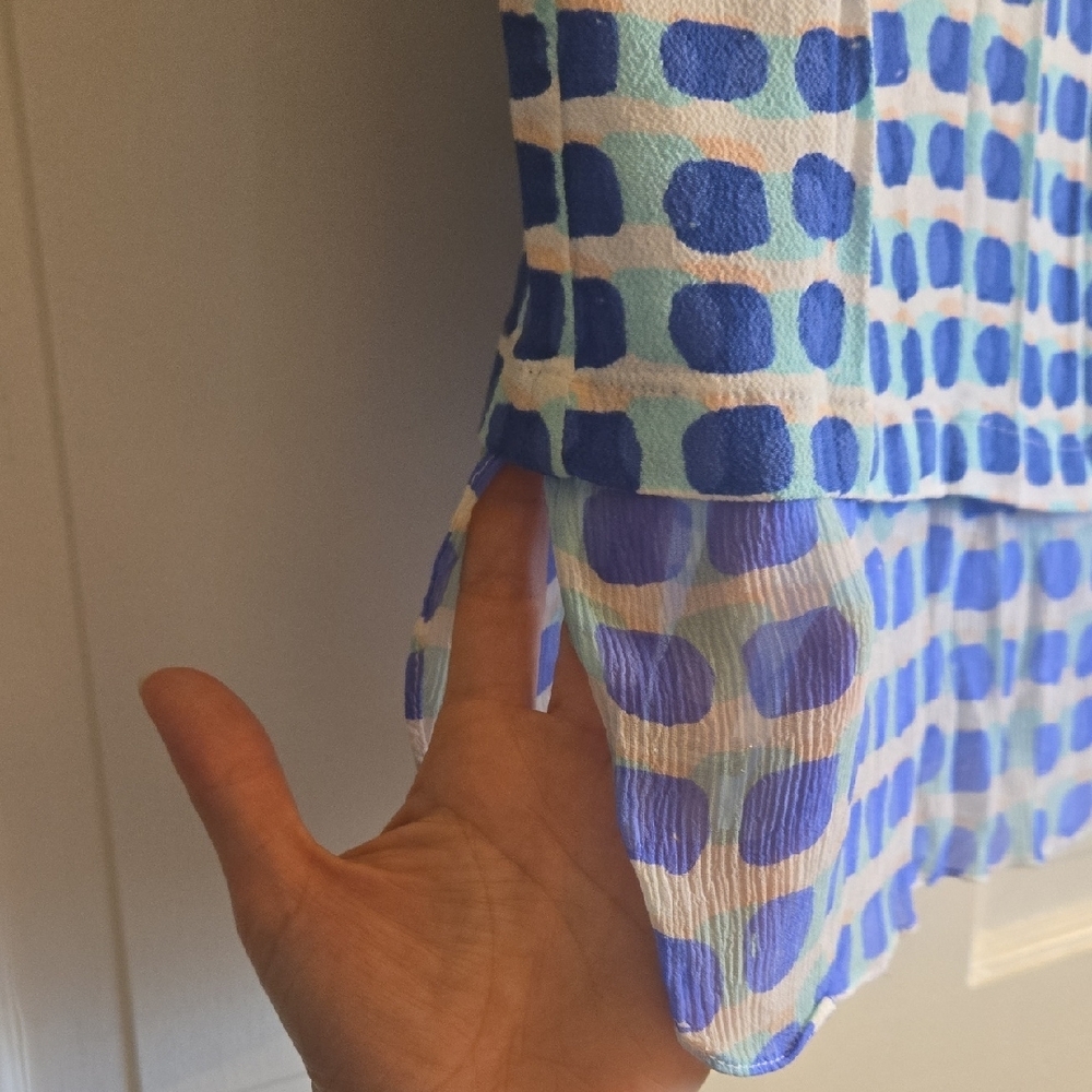 Kate Spade Blue and White Patterned Blouse - Picture 4 of 8